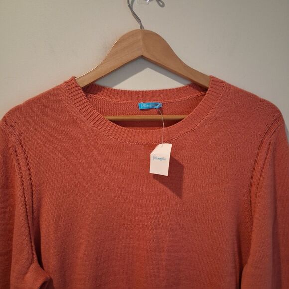 NWT J. McLaughlin Mens Rodrick Crew  Neck Sweater M Nantucket Red Linen Blend - Picture 2 of 7